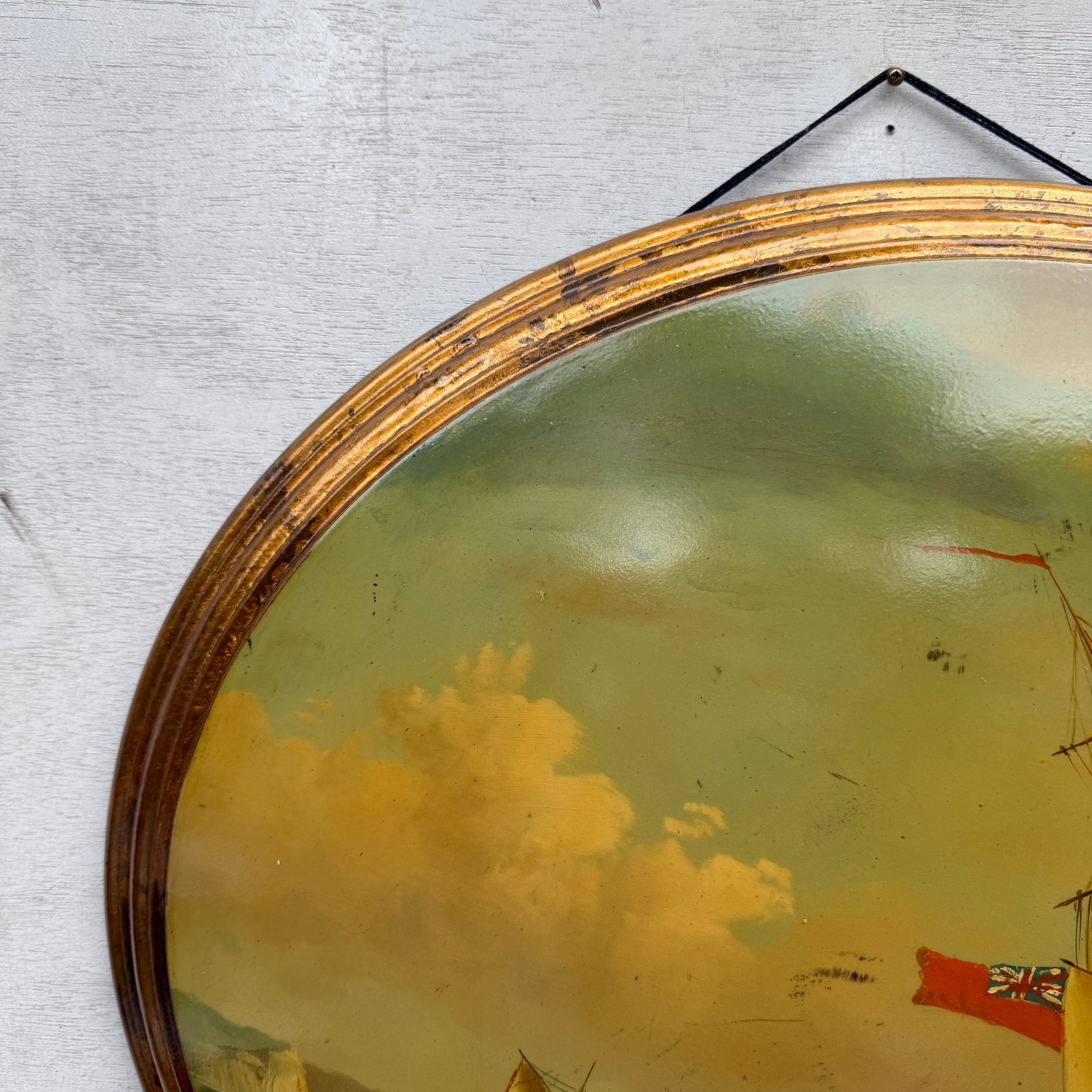 A Grand Maritime Treasure — One-of-a-Kind Vintage Sailing Ship Oil Painting