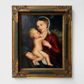 Madonna and Child painting | Vintage religious oil painting | Late 20th-century artwork