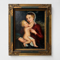 Madonna and Child painting | Vintage religious oil painting | Late 20th-century artwork