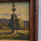 23.2 × 18.5in Original Vintage Landscape Oil Painting, Classical Countryside Scene with Rustic Wooden Frame - Vintage Oil Painting - Arden Gallery