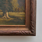 23.2 × 18.5in Original Vintage Landscape Oil Painting, Classical Countryside Scene with Rustic Wooden Frame - Vintage Oil Painting - Arden Gallery