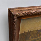 23.2 × 18.5in Original Vintage Landscape Oil Painting, Classical Countryside Scene with Rustic Wooden Frame - Vintage Oil Painting - Arden Gallery