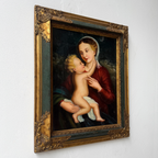 Madonna and Child painting | Vintage religious oil painting | Late 20th-century artwork