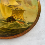A Grand Maritime Treasure — One-of-a-Kind Vintage Sailing Ship Oil Painting