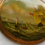 A Grand Maritime Treasure — One-of-a-Kind Vintage Sailing Ship Oil Painting