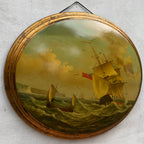 A Grand Maritime Treasure — One-of-a-Kind Vintage Sailing Ship Oil Painting