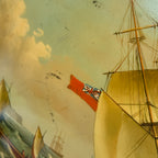 A Grand Maritime Treasure — One-of-a-Kind Vintage Sailing Ship Oil Painting