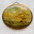 A Grand Maritime Treasure — One-of-a-Kind Vintage Sailing Ship Oil Painting - Vintage Oil Painting - Arden Gallery