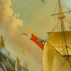 A Grand Maritime Treasure — One-of-a-Kind Vintage Sailing Ship Oil Painting - Vintage Oil Painting - Arden Gallery