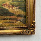 A Quiet Journey Through the Countryside | Original Vintage Oil Painting with Horses - Vintage Oil Painting - Arden Gallery