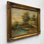 A Quiet Journey Through the Countryside | Original Vintage Oil Painting with Horses - Vintage Oil Painting - Arden Gallery