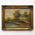 A Quiet Journey Through the Countryside | Original Vintage Oil Painting with Horses - Vintage Oil Painting - Arden Gallery