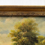 A Quiet Journey Through the Countryside | Original Vintage Oil Painting with Horses - Vintage Oil Painting - Arden Gallery
