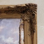Boats on a Venetian Canal Oil Painting | Gondolas & Historic Buildings | Gold Gesso Frame | circa 1985 | 7.9×9.8in - Vintage Oil Painting - Arden Gallery