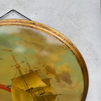 A Grand Maritime Treasure — One-of-a-Kind Vintage Sailing Ship Oil Painting