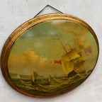 A Grand Maritime Treasure — One-of-a-Kind Vintage Sailing Ship Oil Painting