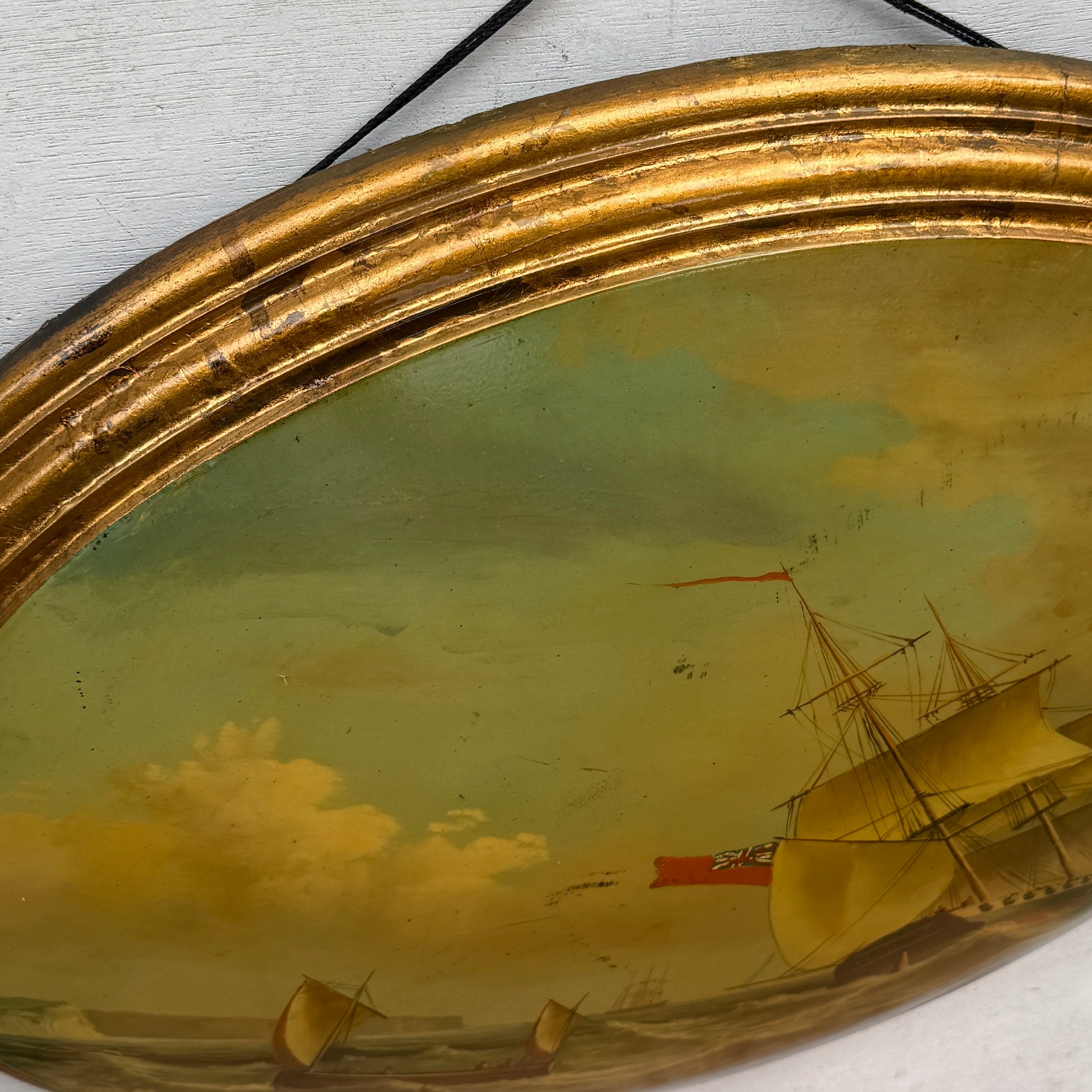 A Grand Maritime Treasure — One-of-a-Kind Vintage Sailing Ship Oil Painting