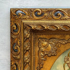Cherubs in Flight | Vintage Figurative Oil Painting | Ornate Gold Frame | 19.7×23.6in - Vintage Oil Painting - Arden Gallery