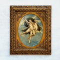 Cherubs in Flight | Vintage Figurative Oil Painting | Ornate Gold Frame | 19.7×23.6in - Vintage Oil Painting - Arden Gallery