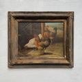 Circa 1900 Original Farm Poultry Oil Painting, Antique Animal Artwork, Framed - Vintage Oil Painting - Arden Gallery