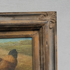 Circa 1900 Original Farm Poultry Oil Painting, Antique Animal Artwork, Framed - Vintage Oil Painting - Arden Gallery