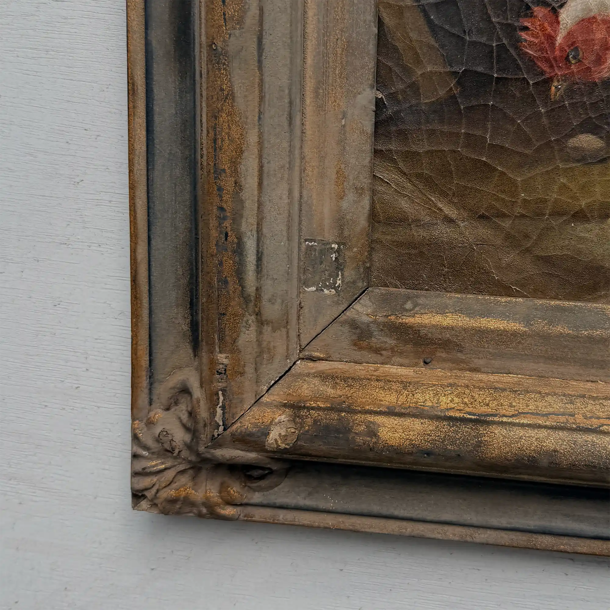 Circa 1900 Original Farm Poultry Oil Painting, Antique Animal Artwork, Framed - Vintage Oil Painting - Arden Gallery