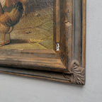 Circa 1900 Original Farm Poultry Oil Painting, Antique Animal Artwork, Framed - Vintage Oil Painting - Arden Gallery