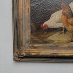 Circa 1900 Original Farm Poultry Oil Painting, Antique Animal Artwork, Framed - Vintage Oil Painting - Arden Gallery