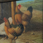 Circa 1900 Original Farm Poultry Oil Painting, Antique Animal Artwork, Framed - Vintage Oil Painting - Arden Gallery
