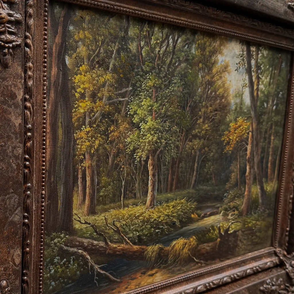 Classical European Woodland Painting, Rustic Forest Nature Landscape Art - Vintage Oil Painting - Arden Gallery