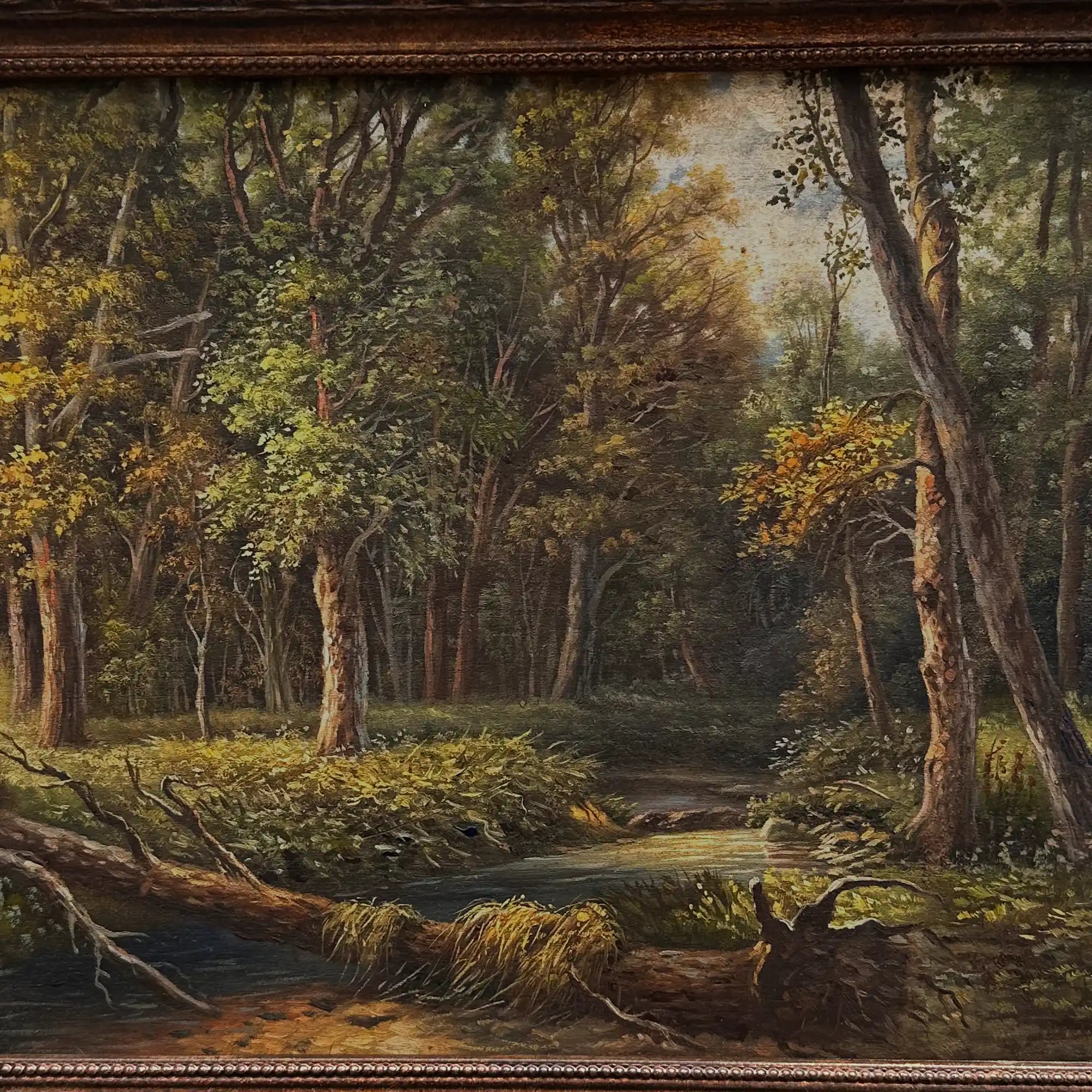 Classical European Woodland Painting, Rustic Forest Nature Landscape Art - Vintage Oil Painting - Arden Gallery