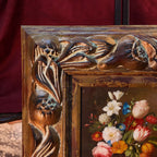 Vintage European Flower Bouquet Oil Painting, Classic Framed Wall Decor 18.1×19.7 in