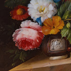 Vintage European Flower Bouquet Oil Painting, Classic Framed Wall Decor 18.1×19.7 in