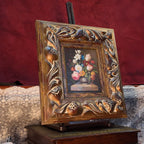 Vintage European Flower Bouquet Oil Painting, Classic Framed Wall Decor 18.1×19.7 in