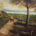 European Countryside River Landscape Oil Painting, Vintage Framed Classical Nature Wall Art - Vintage Oil Painting - Arden Gallery