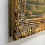 European Countryside River Landscape Oil Painting, Vintage Framed Classical Nature Wall Art - Vintage Oil Painting - Arden Gallery