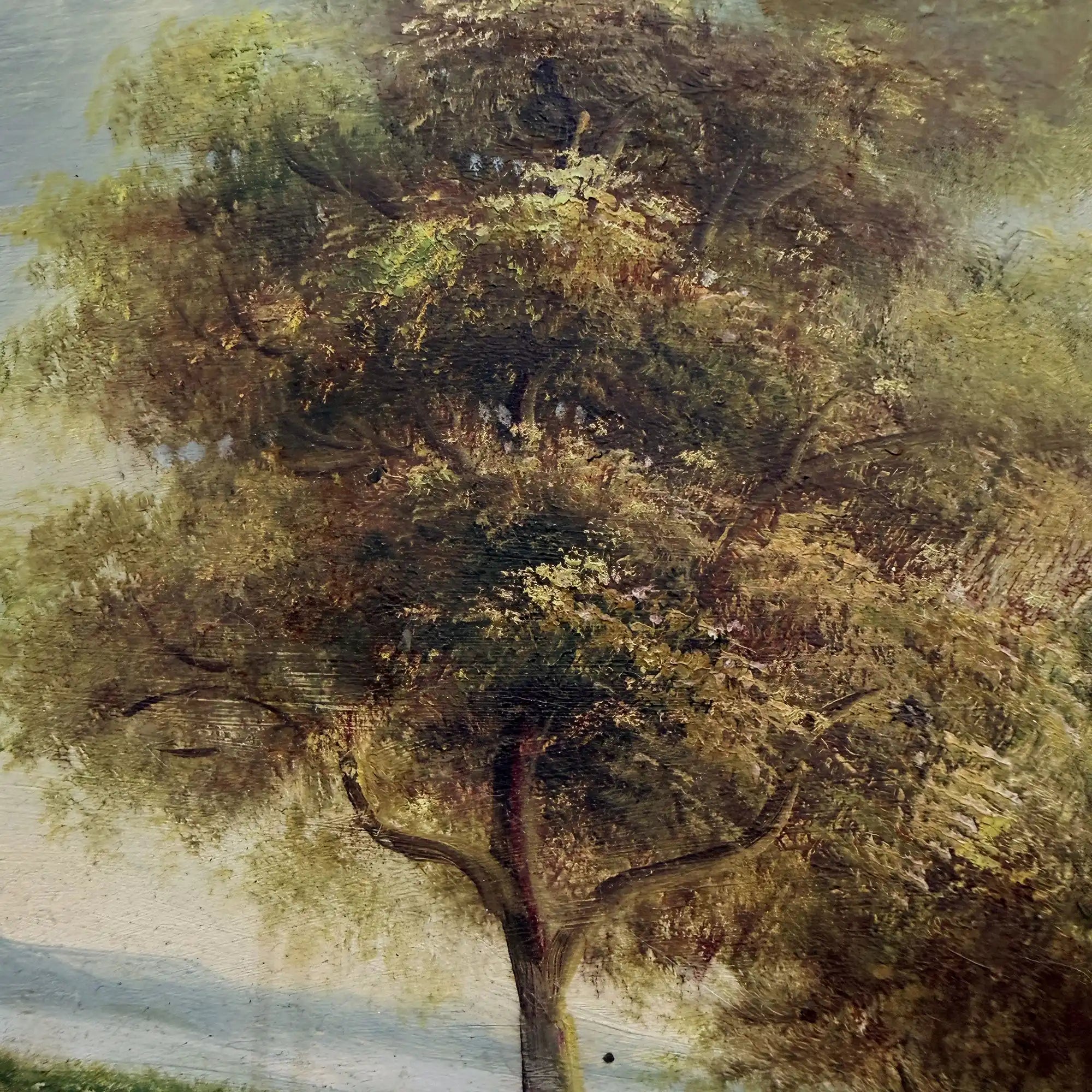European Countryside River Landscape Oil Painting, Vintage Framed Classical Nature Wall Art - Vintage Oil Painting - Arden Gallery