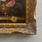 Floral Still Life with Bouquet | Vintage Oil Painting | Ornate Frame | 11.4×13.4in - Vintage Oil Painting - Arden Gallery