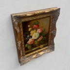 Floral Still Life with Bouquet | Vintage Oil Painting | Ornate Frame | 11.4×13.4in - Vintage Oil Painting - Arden Gallery