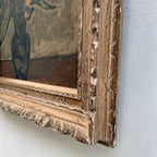 Flowers in a Black Vase Oil Painting | Red & Yellow Modernist Still Life | Carved Wood Frame | Early 20th C. | 21.7×24.8in - Vintage Oil Painting - Arden Gallery