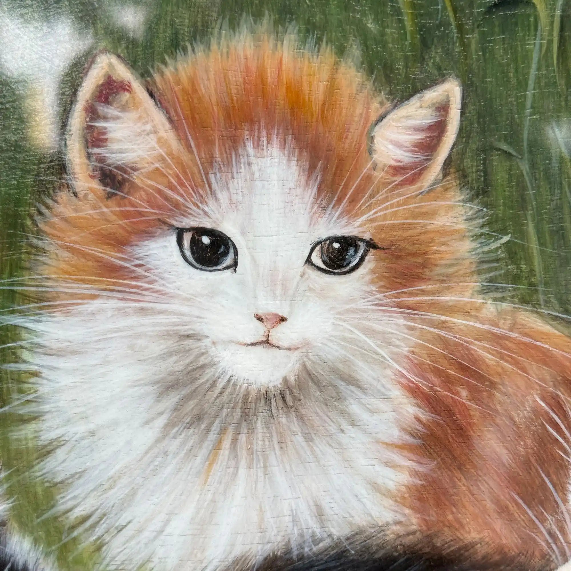 Four Little Cats | Original Vintage Kitten Oil Painting in Ornate Gold Frame - Vintage Oil Painting - Arden Gallery