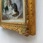 Four Little Cats | Original Vintage Kitten Oil Painting in Ornate Gold Frame - Vintage Oil Painting - Arden Gallery