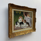 Four Little Cats | Original Vintage Kitten Oil Painting in Ornate Gold Frame - Vintage Oil Painting - Arden Gallery