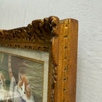 Four Little Cats | Original Vintage Kitten Oil Painting in Ornate Gold Frame - Vintage Oil Painting - Arden Gallery