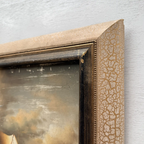 Framed Seascape Oil Painting, Hand-Painted Nautical Artwork of Sailing Ships on the Sea（19.69×15.75 in） - Vintage Oil Painting - Arden Gallery