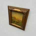 Golden Pasture at Sunset | Original Vintage Cattle Landscape Oil Painting - Vintage Oil Painting - Arden Gallery