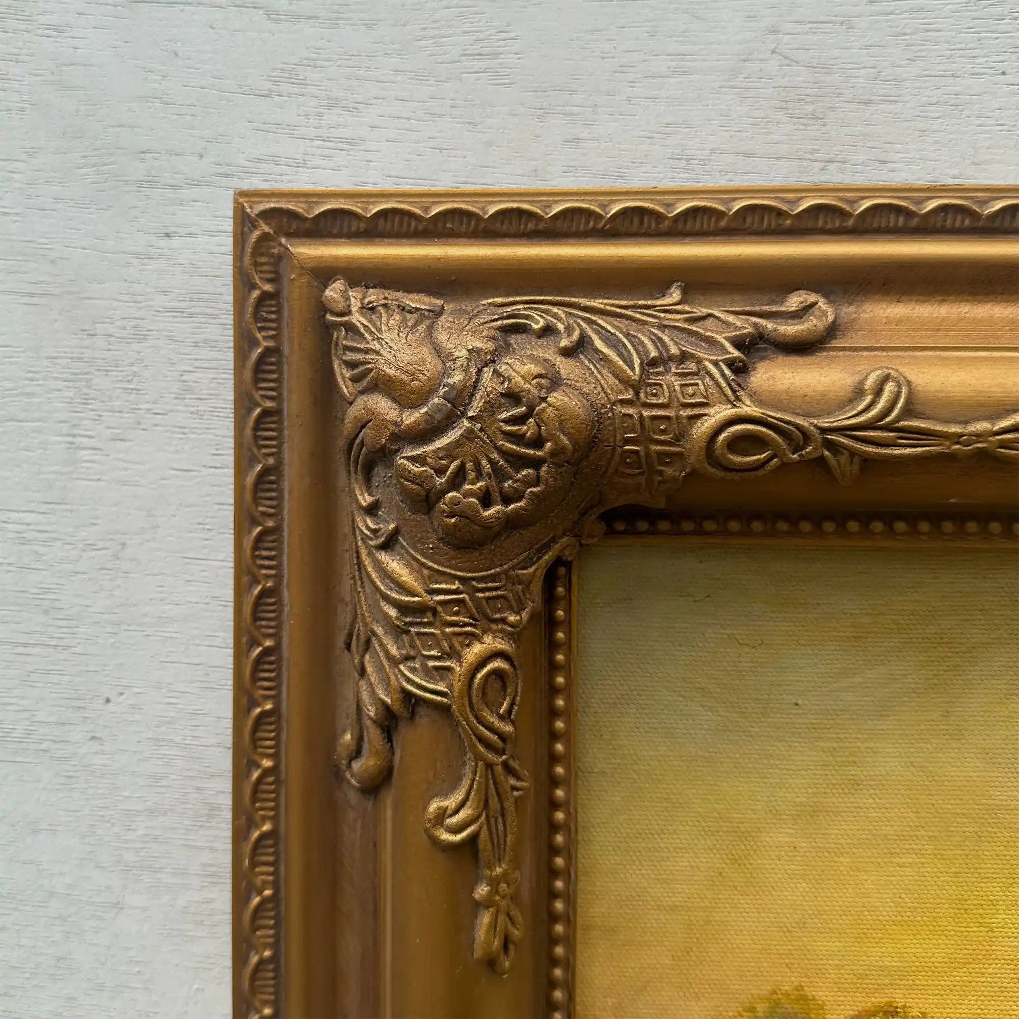 Golden Pasture at Sunset | Original Vintage Cattle Landscape Oil Painting - Vintage Oil Painting - Arden Gallery
