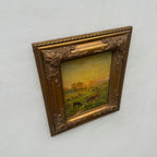 Golden Pasture at Sunset | Original Vintage Cattle Landscape Oil Painting - Vintage Oil Painting - Arden Gallery