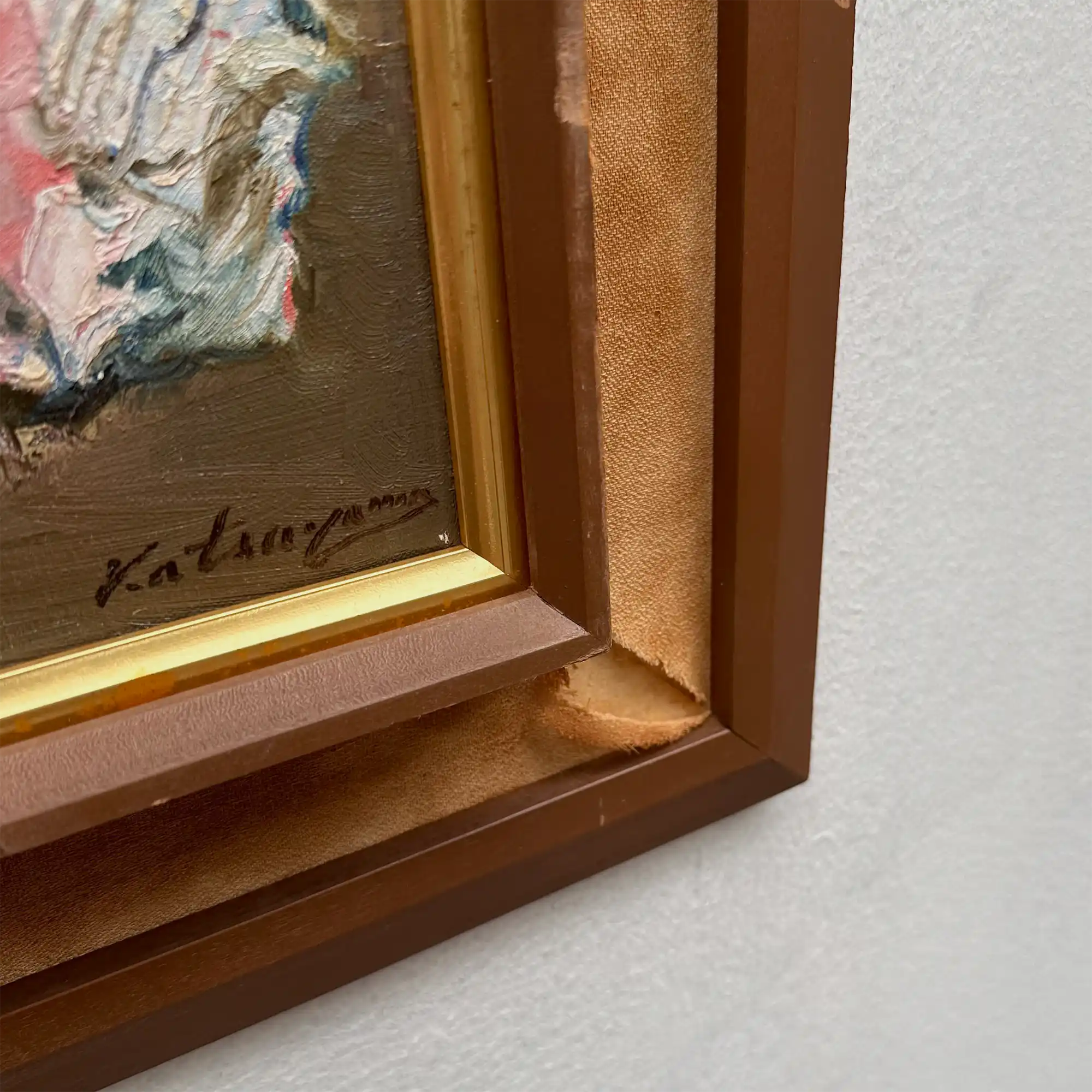 Hand-Painted Oil Painting – Original Artwork by Katsuyama, Period Original Frame Included - Vintage Oil Painting - Arden Gallery