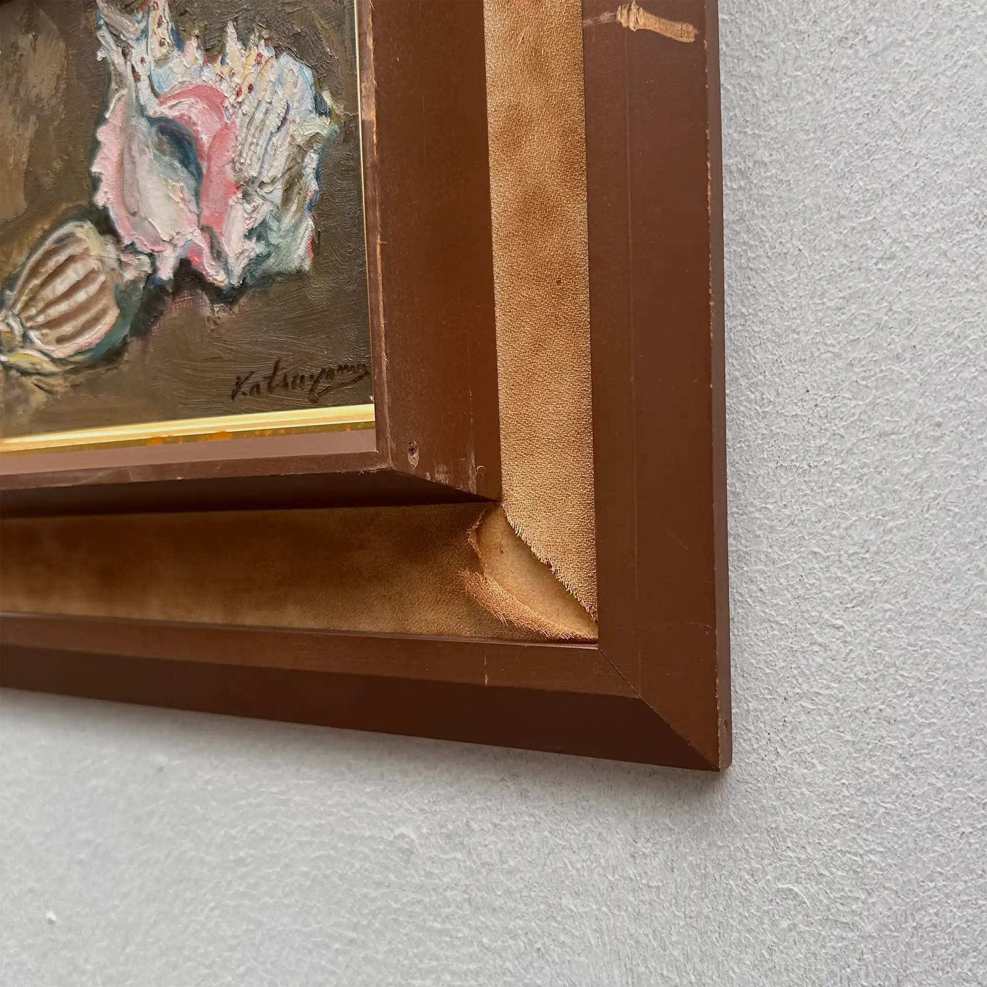 Hand-Painted Oil Painting – Original Artwork by Katsuyama, Period Original Frame Included - Vintage Oil Painting - Arden Gallery